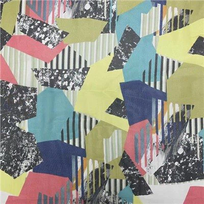 Blomstertrykk silkestoff